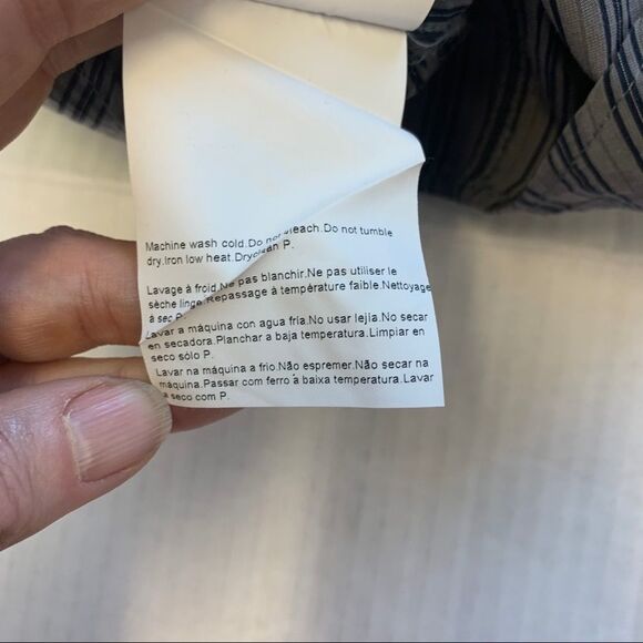 COPY - Hugo boss gray navy striped dress shirt size XL - Picture 5 of 8